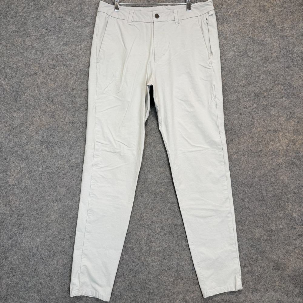 Lululemon Commission Slim Fit Pants Mens 33 33x32 Versatwill Light Gray